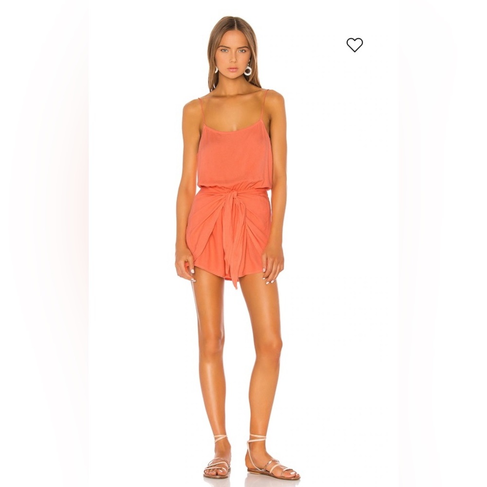 Revolve TAVIK Swimwear Louise Romper — Hot Coral — Size S